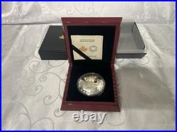 2017 CANADA $50 FINE SILVER PROOF 5 Oz CONVEX Coin MAPLE LEAVES IN MOTION CURVED