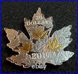 2017 Canada 1 OZ Fine Silver $20 Gilded Silver Maple Leaf W BOX & COA DC357