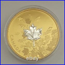 2017 Canada $50 Fine Silver Coin Whispering Maple Leaves Canadian Mint Box 9999