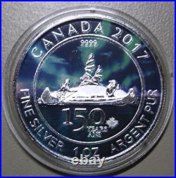 2017 Canada Maple 5 Dollars Silver 1oz F#5733 ST-BU 150th Anniversary Colored