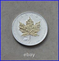 2017 Maple Leaf Canada 1OZ Privy Panda Silver Silver Gilded 24kt Gold Very Rare