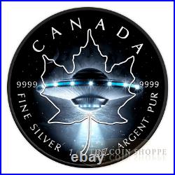 2017 UFO Glow in the Dark 1 oz pure silver Maple Leaf coin