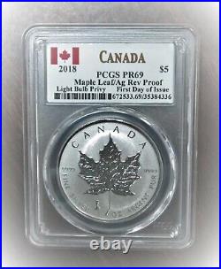 2018 1 oz Silver Canada Maple Leaf Light Bulb Privy Reverse Proof PCGS PF69? 268