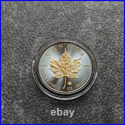 2018 1OZ Silver Canada Maple Leaf 24kt Gold gilded Black Empire ONLY 500pc #352