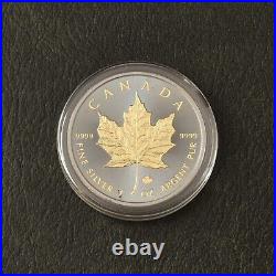 2018 1OZ Silver Canada Maple Leaf 24kt Gold gilded Black Empire ONLY 500pc #352