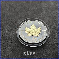 2018 1OZ Silver Canada Maple Leaf 24kt Gold gilded Black Empire ONLY 500pc #352