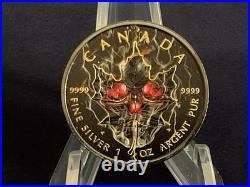 2018 1oz Silver Canadian Maple. SMOKED SKULL. Box with COA 2018 1oz Silver Canadian Maple. SMOKED SKULL. Box with COA