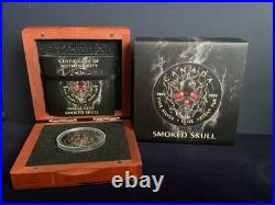 2018 1oz Silver Canadian Maple. SMOKED SKULL. Box with COA
