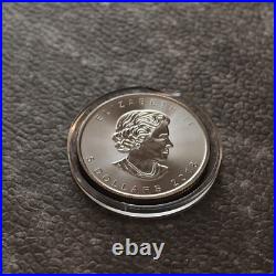 2018 1oz Silver Silver Canada Canada Maple Leaf 24kt Gold Black Empire 500 #375