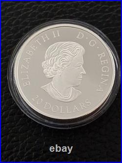 2018 $20 Her Majesty Queen Elizabeth II's Maple Leaves Brooch Pure Silver Proof