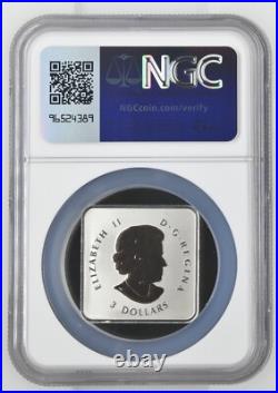 2018 $3 Maple Leaf Quartet Canada Silver NGC REVERSE PF70 Uppr Left gilt