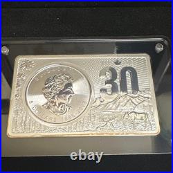 2018 30th Anniversary of the Silver Maple Leaf 3oz Silver Coin & Bar Set Box/COA