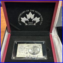2018 30th Anniversary of the Silver Maple Leaf 3oz Silver Coin & Bar Set Box/COA