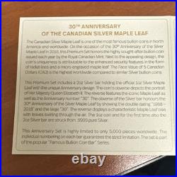 2018 30th Anniversary of the Silver Maple Leaf 3oz Silver Coin & Bar Set Box/COA