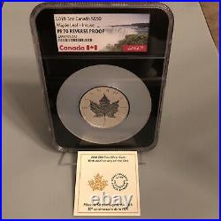 2018 3oz Canada Silver $50 Maple Leaf Incuse NGC PF 70 Reverse Proof CoA #2156