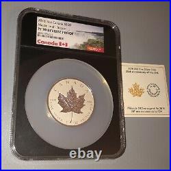 2018 3oz Canada Silver $50 Maple Leaf Incuse NGC PF 70 Reverse Proof CoA #2156