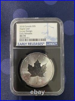 2018 $5 30th Anniversary Canada Silver Maple Incuse Design NGC MS70 ER