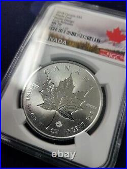 2018 $5 30th Anniversary Canada Silver Maple Incuse Design NGC MS70 ER