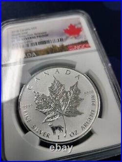 2018 $5 Canada Silver Maple Leaf Dog Privy NGC Reverse PF70 First Releases