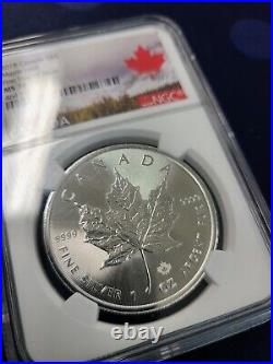 2018 $5 Canada Silver Maple (Non-Incuse) NGC MS70 First Day of Issue