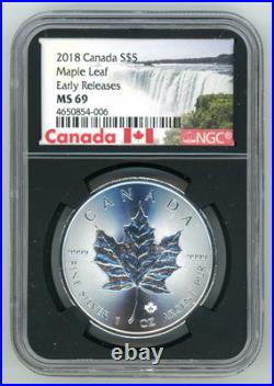 2018 Canada 1oz Silver Maple Leaf NGC MS69 Early Release