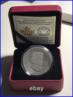 2018 Canada $5 Silver Maple Leaf with ANA Mountain Laurel Privy Mark withBox & COA
