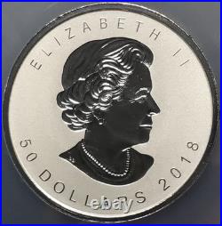 2018 Canada $50 3oz. 9999 Silver Maple Leaf 30th Anniv. NGC PF70 Reverse Proof