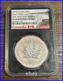 2018 Canada Maple Leaf $20 Reverse Proof NGC PF70 FDI 30th Anniversary