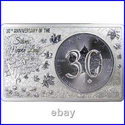 2018 Canadian Maple Leaf 30th Anniversary 3 oz Silver Coin & Bar Set