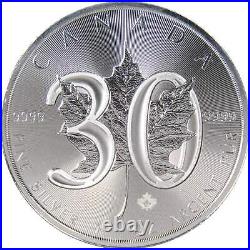 2018 Canadian Maple Leaf 30th Anniversary 3 oz Silver Coin & Bar Set