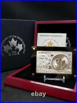 2018 Canadian Maple Leaf 30th Anniversary 3oz. 9999 Silver Coin & Bar Set #CF