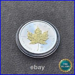 2018 Maple Leaf Canada 1oz 9999 Silver Silver Gilded 24kt Gold ONLY 5000