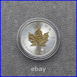 2018 Maple Leaf Canada 1oz 9999 Silver Silver Gilded 24kt Gold ONLY 5000