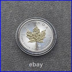 2018 Maple Leaf Canada 1oz 9999 Silver Silver Gilded 24kt Gold ONLY 5000