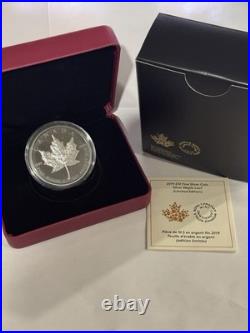 2019 2oz 9999 BLACK RHODIUM PLATED SILVER MAPLE LEAF. OGP + COA. 4000 MINTED