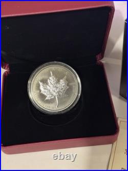 2019 2oz 9999 BLACK RHODIUM PLATED SILVER MAPLE LEAF. OGP + COA. 4000 MINTED