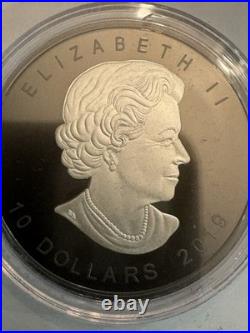 2019 2oz 9999 BLACK RHODIUM PLATED SILVER MAPLE LEAF. OGP + COA. 4000 MINTED