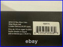 2019 2oz 9999 BLACK RHODIUM PLATED SILVER MAPLE LEAF. OGP + COA. 4000 MINTED