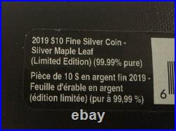 2019 2oz 9999 BLACK RHODIUM PLATED SILVER MAPLE LEAF. OGP + COA. 4000 MINTED