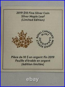 2019 2oz 9999 BLACK RHODIUM PLATED SILVER MAPLE LEAF. OGP + COA. 4000 MINTED