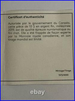 2019 2oz 9999 BLACK RHODIUM PLATED SILVER MAPLE LEAF. OGP + COA. 4000 MINTED