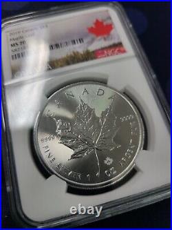 2019 $5 Canada Silver Maple NGC MS70 POP 48 (Non-Incuse)
