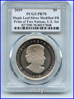 2019 $5 Silver Maple Leaf Modified Pride of 2 Nations PCGS PR70 Cleveland Arrows