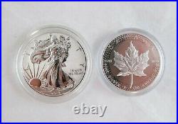 2019 American Eagle and Maple Leaf Pride of Two Nations Silver Coins Box and COA