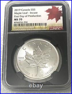 2019 Canada $5 Maple Leaf Incuse First Day of Production 40th Anniversary