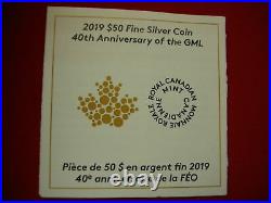 2019 Canada $50 3 Oz. 9999 Silver 40th Ann. Gml Ngc Rev. Pf 70
