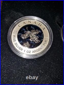 2019 Canada Silver Proof Maple Leaf 5 coin Fractional Set in Case with COA