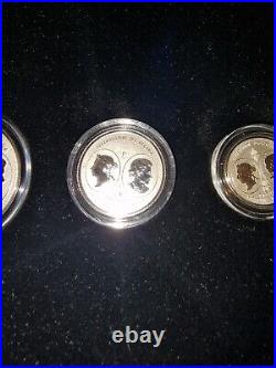 2019 Canada Silver Proof Maple Leaf 5 coin Fractional Set in Case with COA