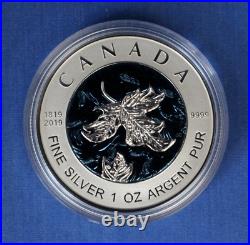 2019 Canada Silver Proof Maple Leaf 5 coin Set in Case with COA