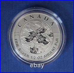 2019 Canada Silver Proof Maple Leaf 5 coin Set in Case with COA